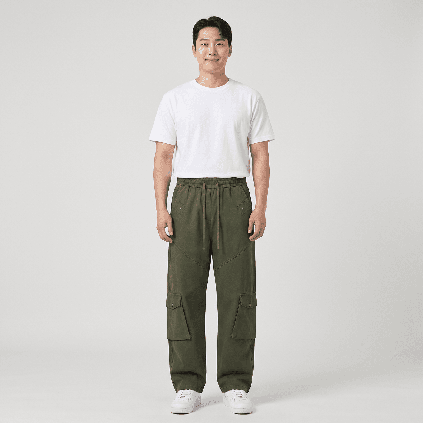 포켓 와이드 밴딩 팬츠 2